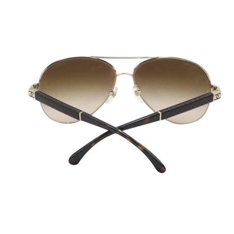 Chanel Sunglasses 4195Q c.108/T3 (Silver/Burgundy Leather) 